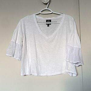 White Flowy Crop Top